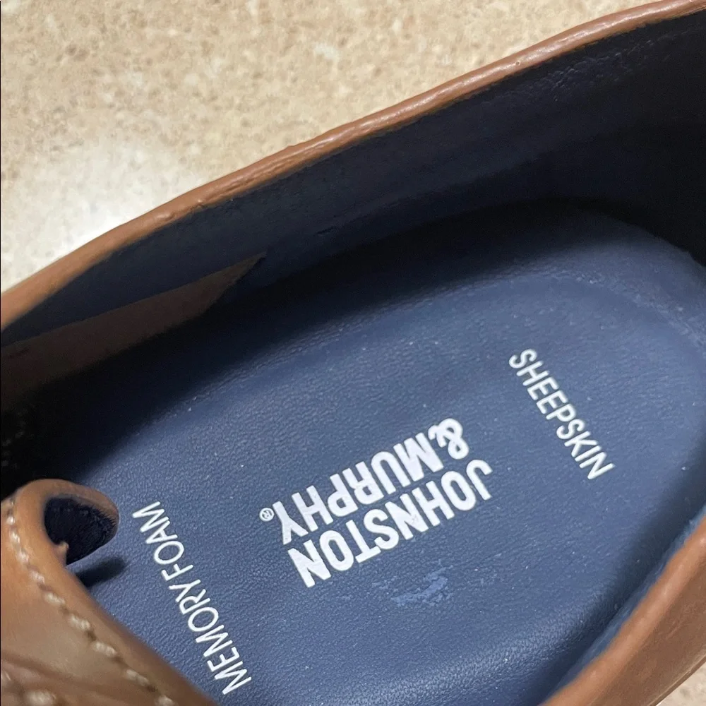 Johnston & Murphy Chestnut Brown Leather Derby Sneakers